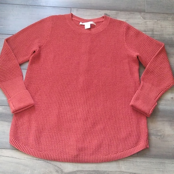 Max Stuido Rust Colored Sweater with back button detail Size Large - Picture 1 of 10